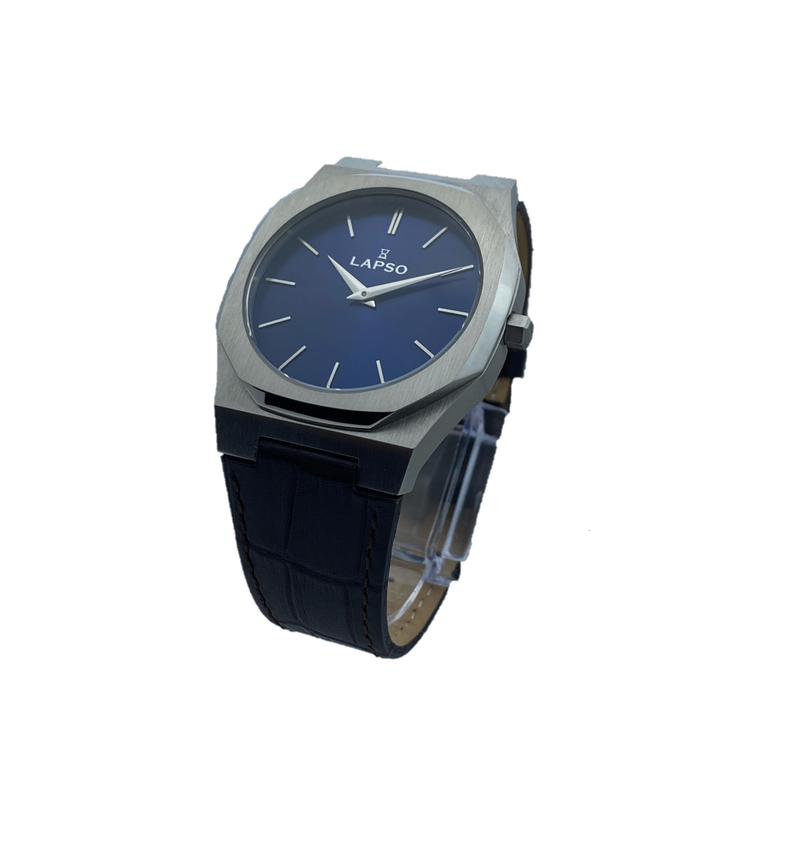 Reloj Blue con 2 manecillas - Correa de piel café