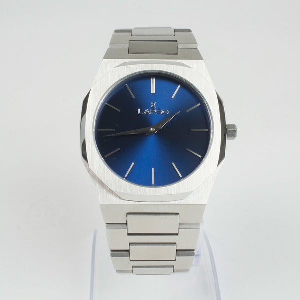 Reloj plateado con 2 manecillas y dial azul LAPSO Relojes