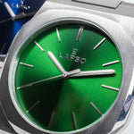 Reloj plateado con 3 manecillas y dial verde - Edición Limitada